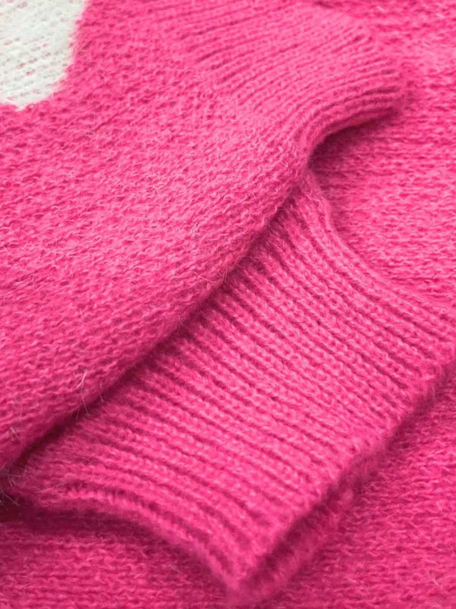 – Strickpullover mit Herz-Print