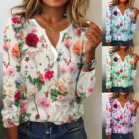 WW | Fröhliche Bluse Mit Blumenmuster Stilvoll Und Bequem