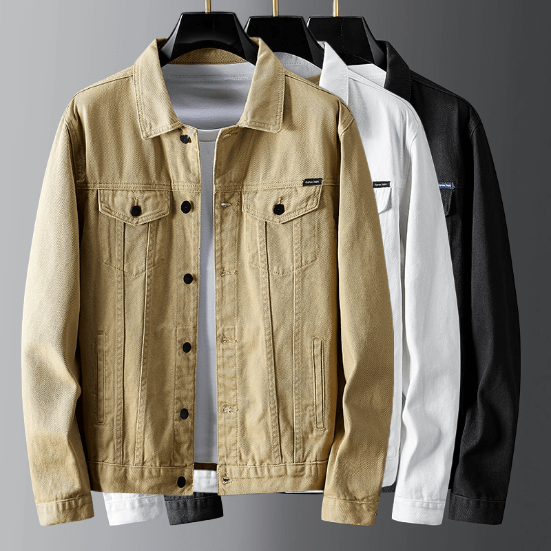 WW | Denimjacke Klassischer Button up Brust & Paspeltaschen Robuste Freizeitkleidung