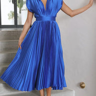 WW | Faltendes Plunge Midi Kleid