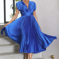 WW | Faltendes Plunge Midi Kleid