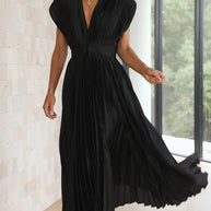 WW | Faltendes Plunge Midi Kleid