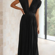 WW | Faltendes Plunge Midi Kleid