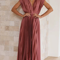 WW | Faltendes Plunge Midi Kleid