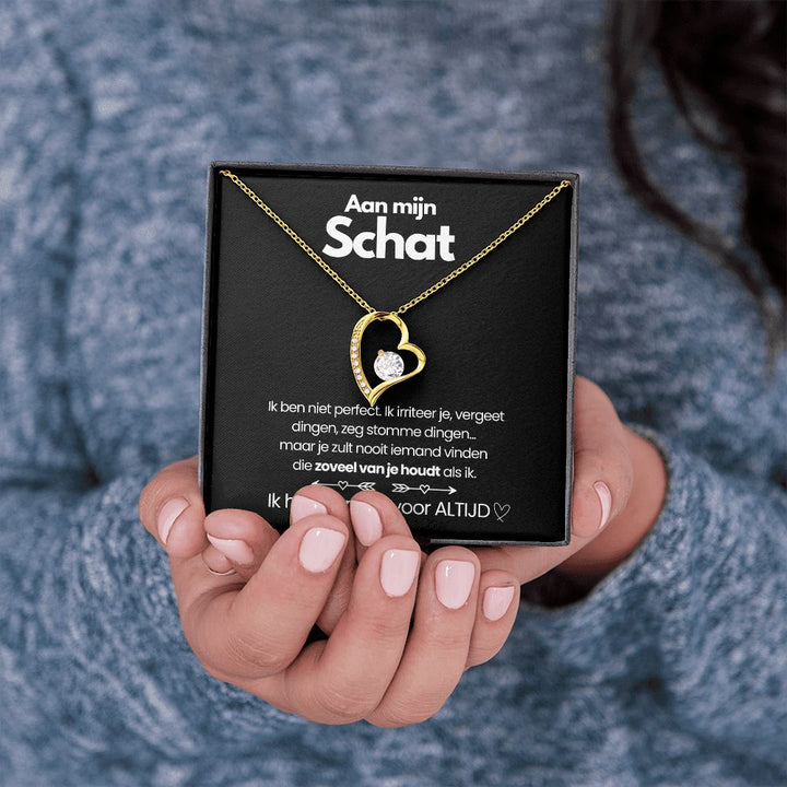 W&W Mode | Damen Herzanhänger in Weiß Und Gelbgold