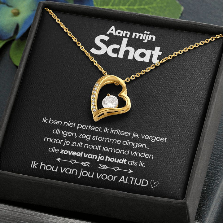 W&W Mode | Damen Herzanhänger in Weiß Und Gelbgold