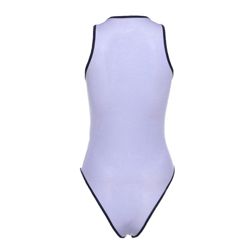 W&W Mode | Athletic Contrast Träger Kreuzgurt Mesh Bodysuit