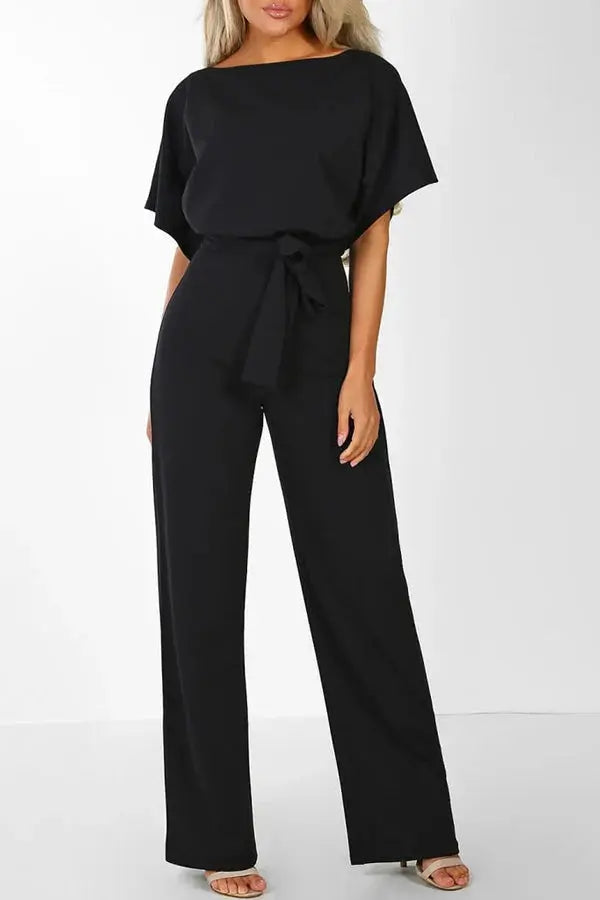 WW | Eleganter Jumpsuit mit weitem Bein und Taillengürtel