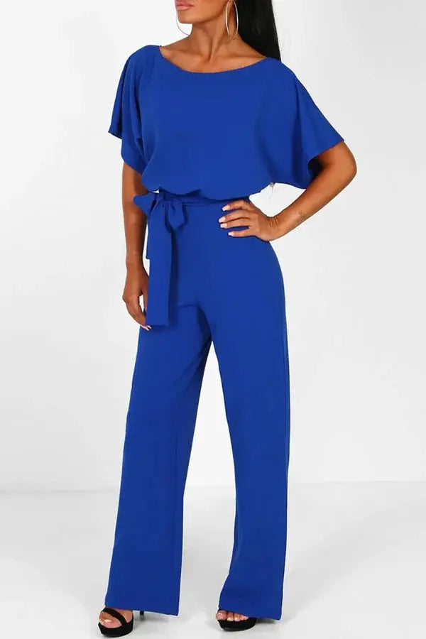 WW | Eleganter Jumpsuit mit weitem Bein und Taillengürtel