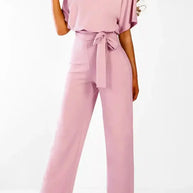 WW | Eleganter Jumpsuit mit weitem Bein und Taillengürtel