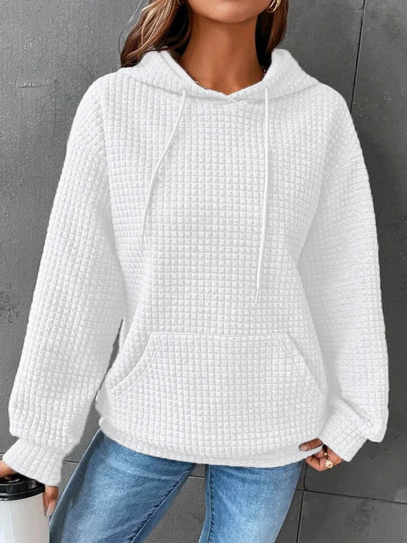 Wolff | Waffelstrick Hoodie Damen - lässiger Oversized Pullover