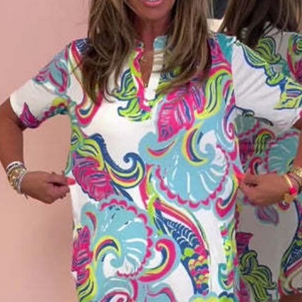 WW | Weites Kleid Mit 3d Druck