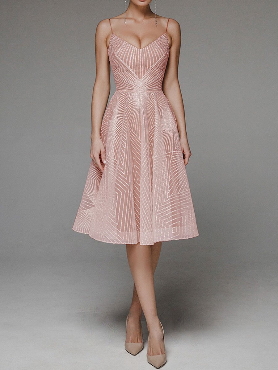 besticktes ärmelloses Kleid