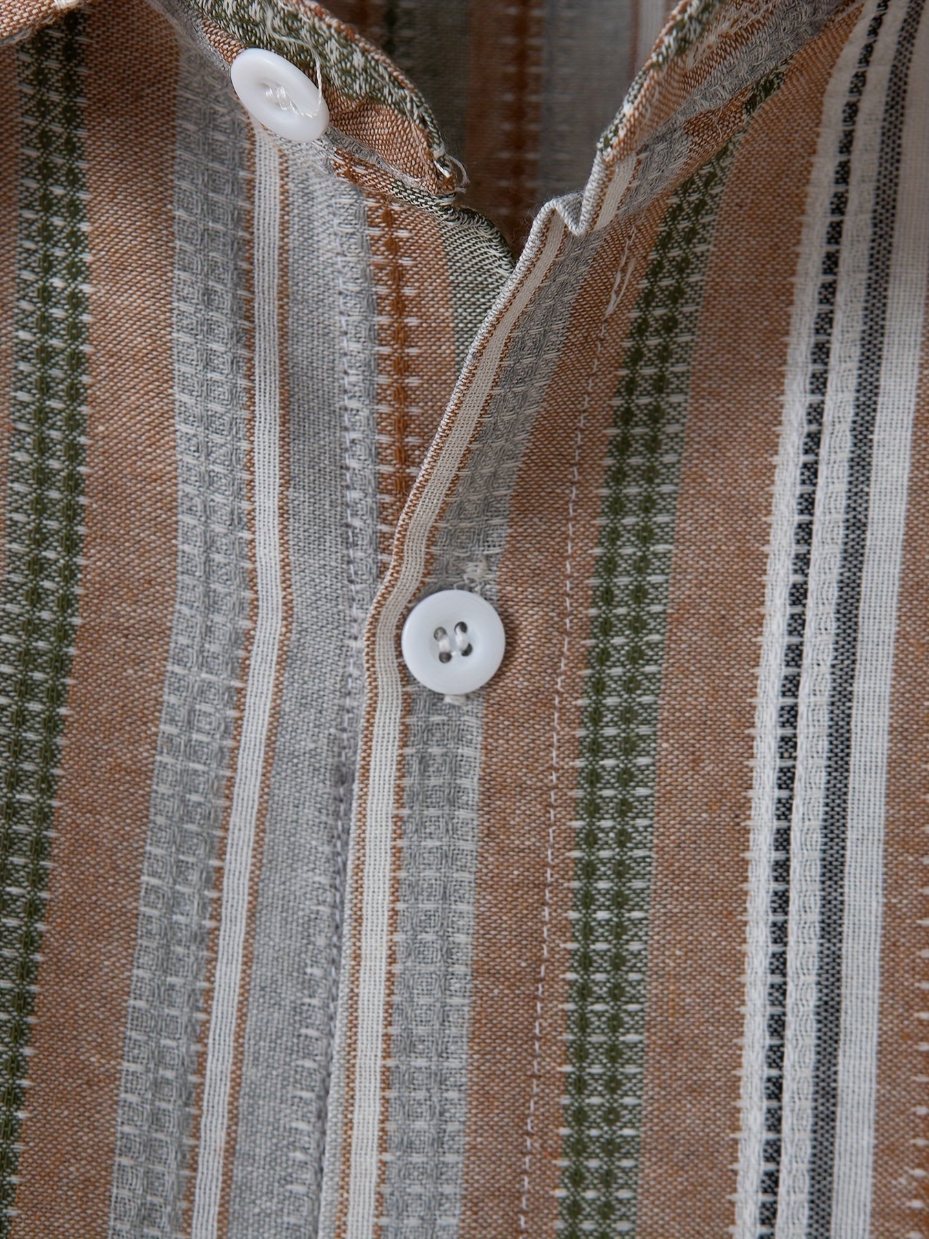 WW | Gestreiftes Baumwoll Leinen Herrenhemd für entspannte Looks