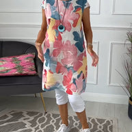 WW | Lässiges Longtop mit Farbenfrohem Blumenprint