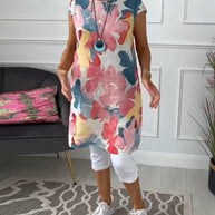 WW | Sommerkleid mit Asymmetrischem Schnitt und Hohem Schlitz