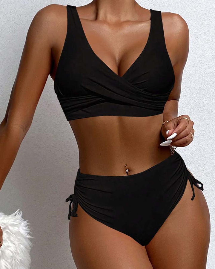 W&W Mode bikini-badeanzug mit kordelzug und schnürung hinten