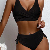WW bikini-badeanzug mit kordelzug und schnürung hinten