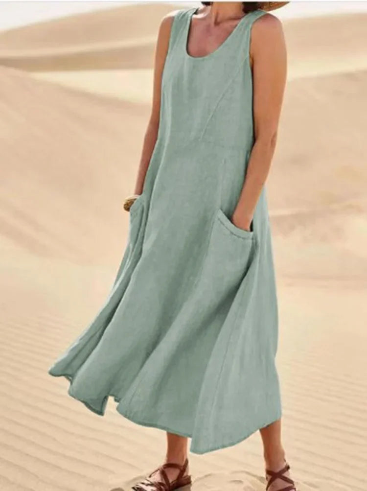 WW | Sommerkleid Kurzarm Elegantes Lässiges Kleid