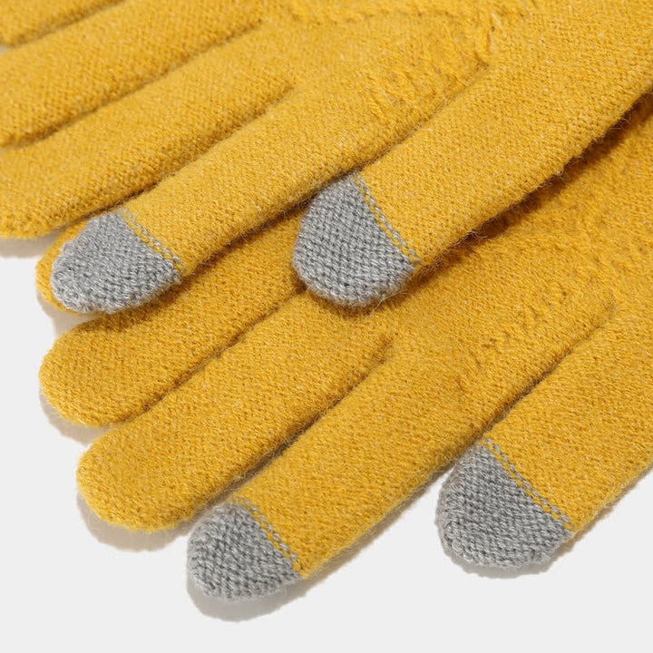 W&W Mode | 3-teiliges gestricktes Accessoire-Set - stylische Damenmütze, Schal und Handschuhe