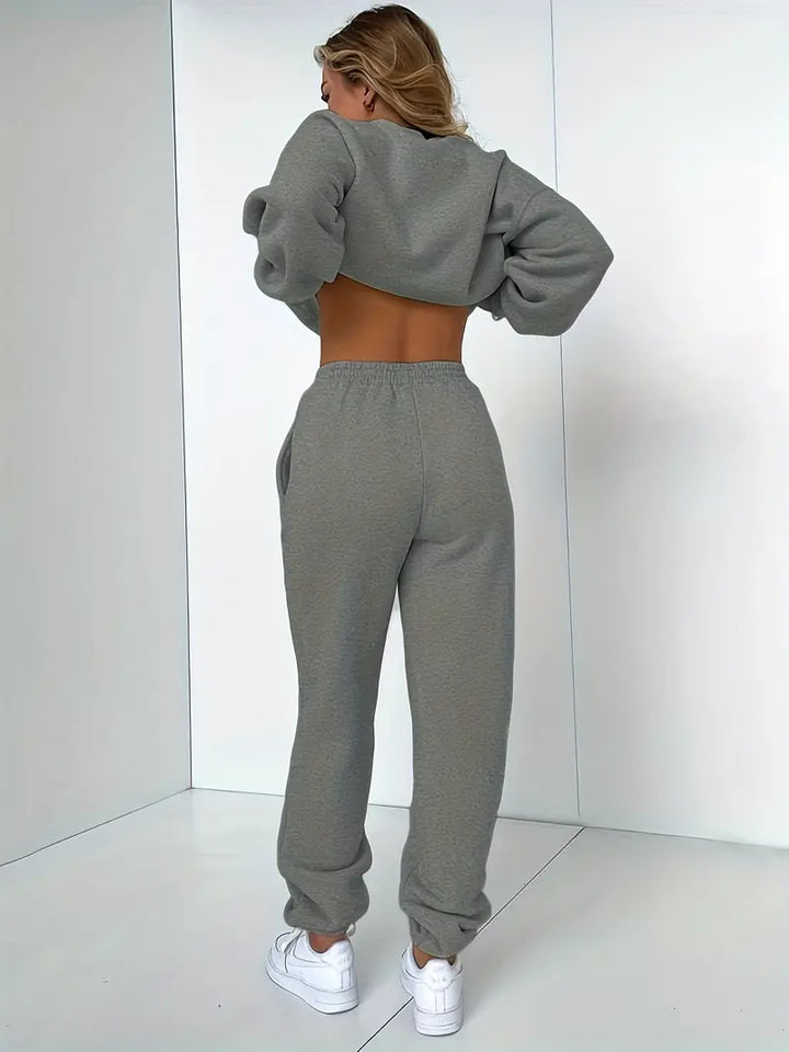W&W Mode Jogginganzug | Lässig weicher 2-teiliger Damenanzug mit Pullover und passender Hose