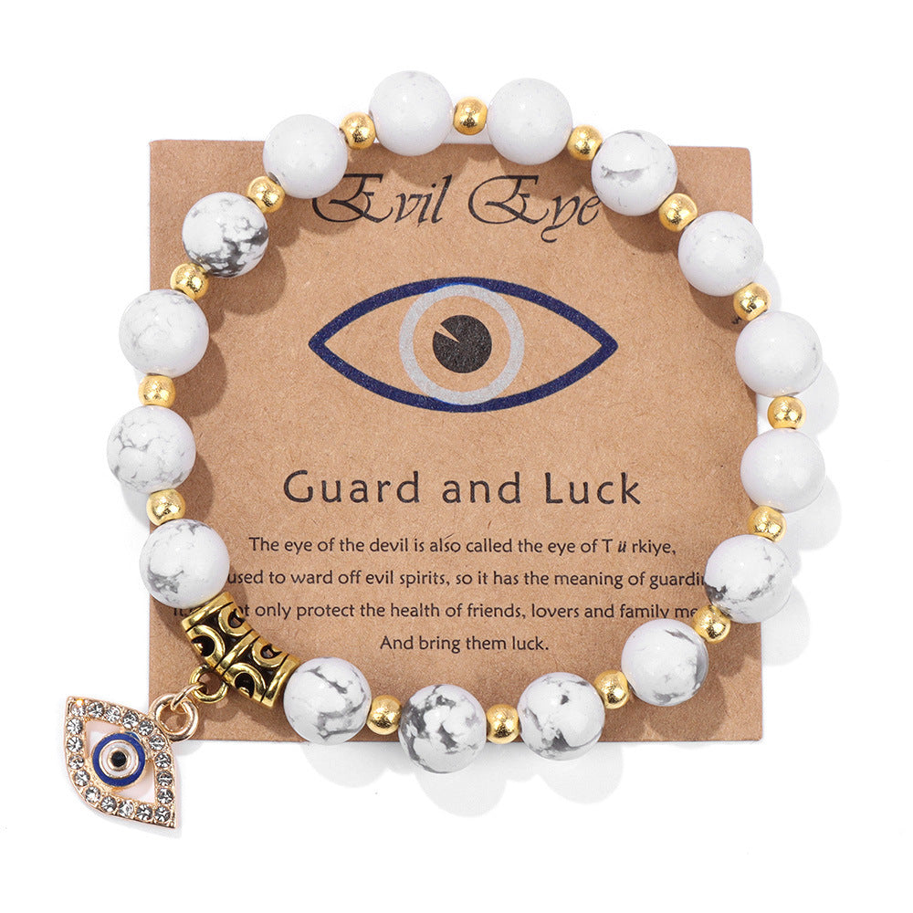 WW | Glückliches Türkisches Böses Augen Anhänger Perlenarmband