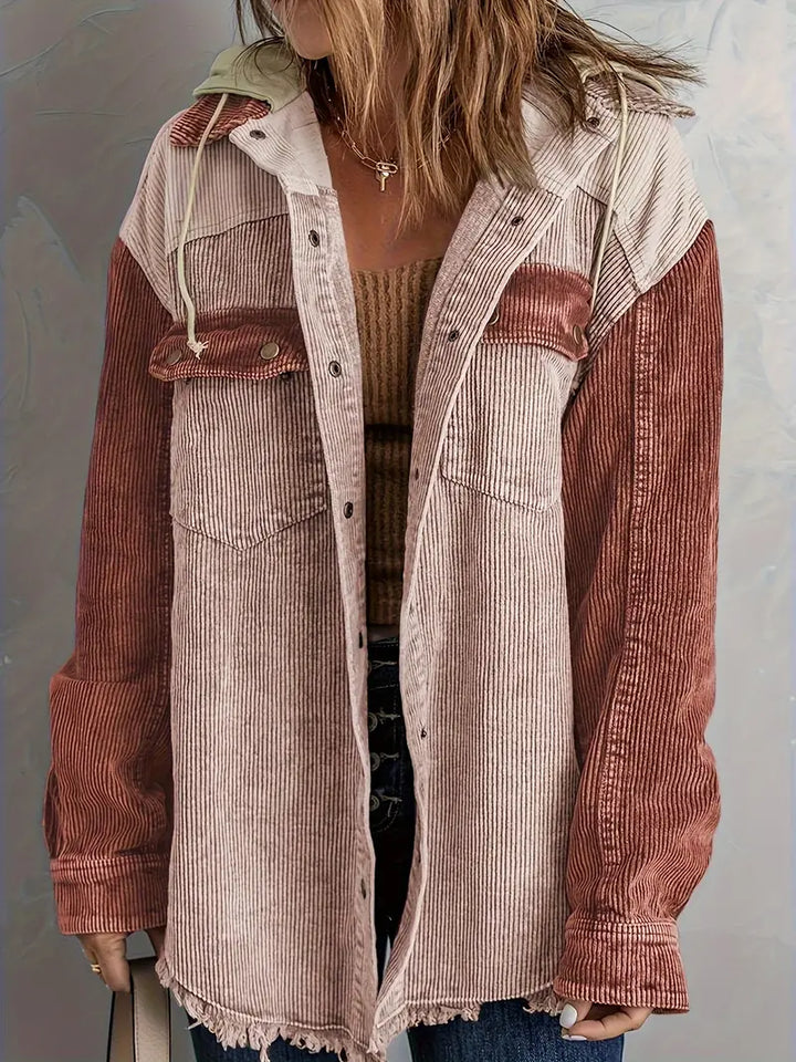 W&W Mode | Farbblock Hoodie Jacke für Damen | Perfekt für Herbst und Winter