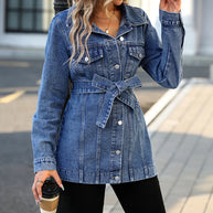 WW - Damen Denim-Mantel Mit Klappentaschen