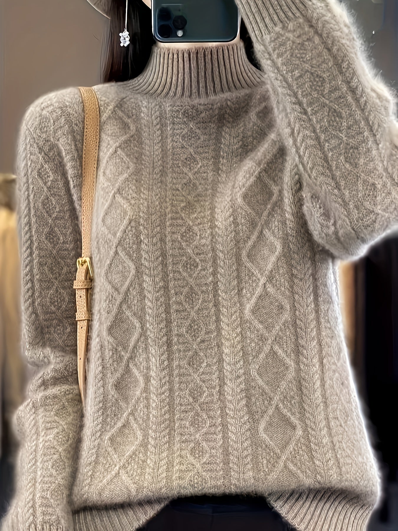 WW |  Wollstrickpullover mit gemütlichen langen Ärmeln Pullover Damen - Perfekt für Freizeitkleidung