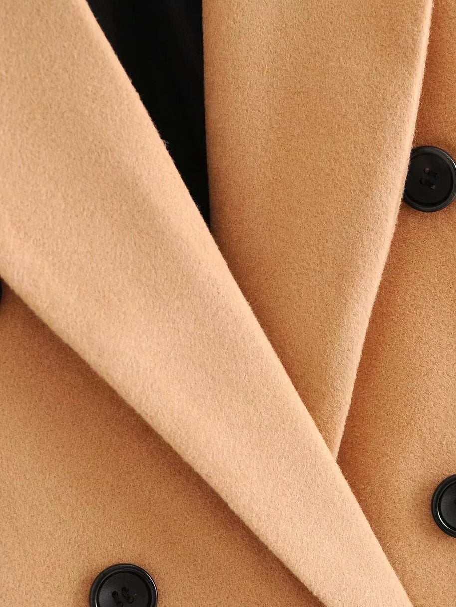 WW | Zweireihige Jacke mit Kapuze