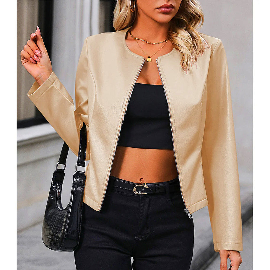 WW | Stylische Bikerjacke aus Leder für Damen