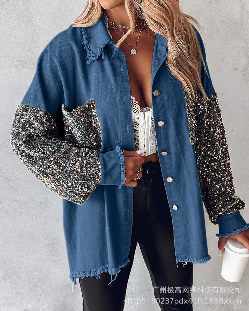 WW | Kontrast Paillettenjacke Für Den Frühling