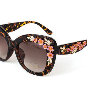 WW | Exquisite Damen Sonnenbrille Mit Blumenmuster