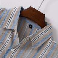 WW | Gestreiftes Baumwoll Leinen Herrenhemd für entspannte Looks