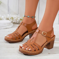 WW | Sandaletten mit Offenen Zehen und Schnalle mit Schnallenverschluss