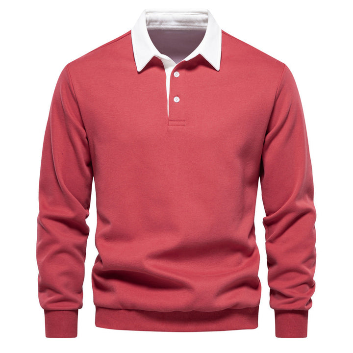 W&W Mode | Elegantes Herren Langarm Polo Shirt Mit Klassischem Kragen