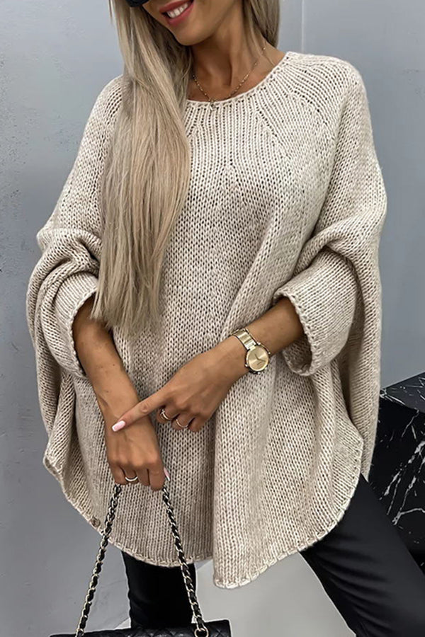 W&W Mode | Pullover Damen - weicher Oversized-Pullover mit Fledermausärmeln