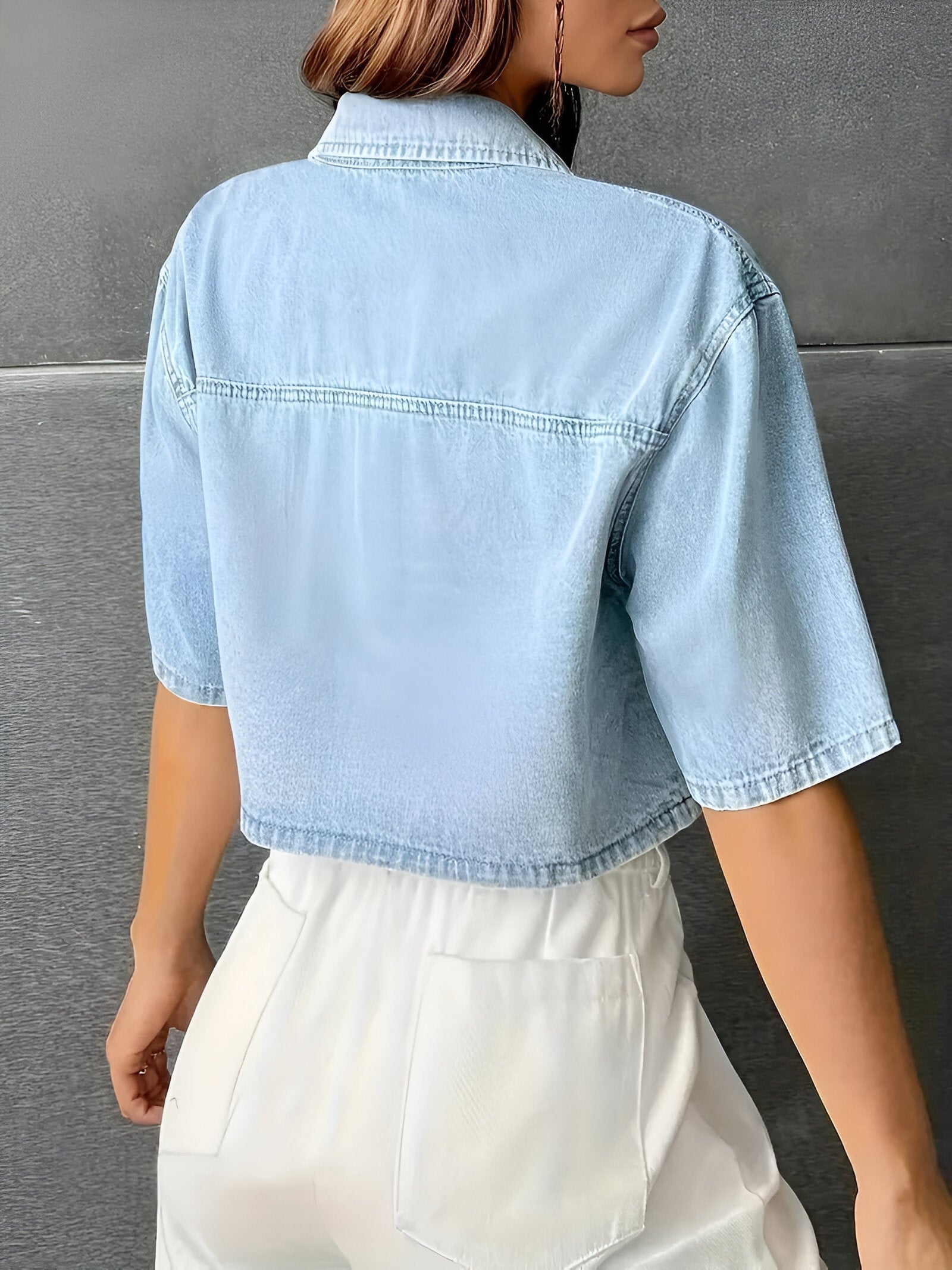 WW | Mühelos Schickes Hellblaues Denim-Shirt