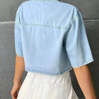 WW | Mühelos Schickes Hellblaues Denim-Shirt