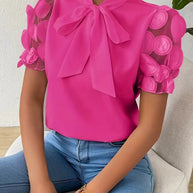 WW | Bluse mit Transparenten Puffärmeln
