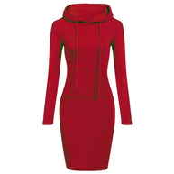 WW | Casual Herbst Sweatkleid mit Kapuze und Kordelzug für Frauen