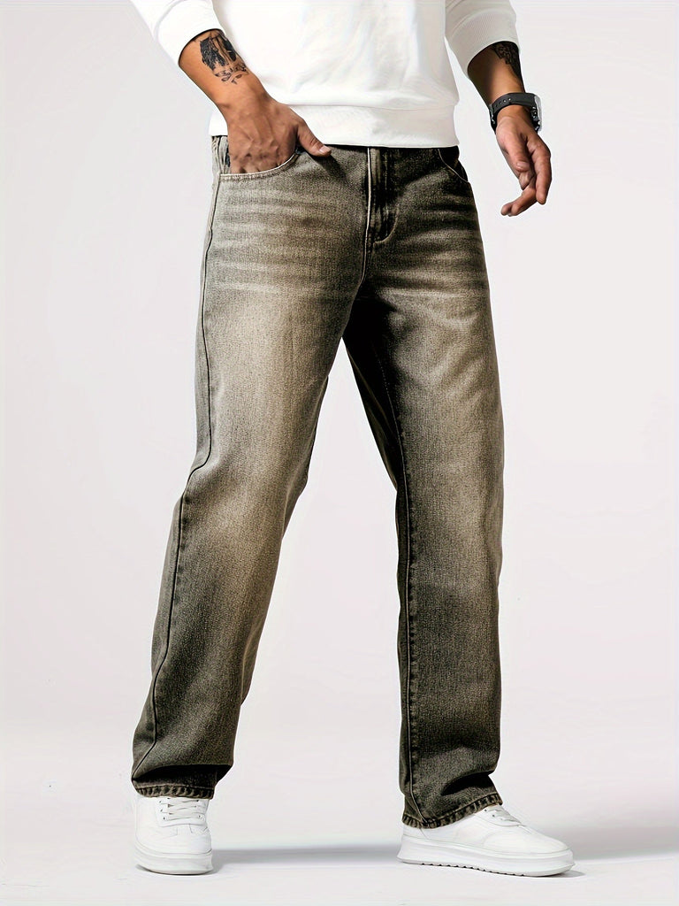 WW | Lässige Lockere Denim Jeans Mit Geradem Bein