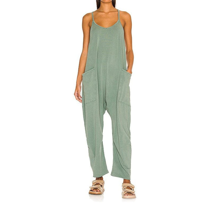 W&W Mode | Locker Weites Bein Ärmelloser Jumpsuit Für Damen