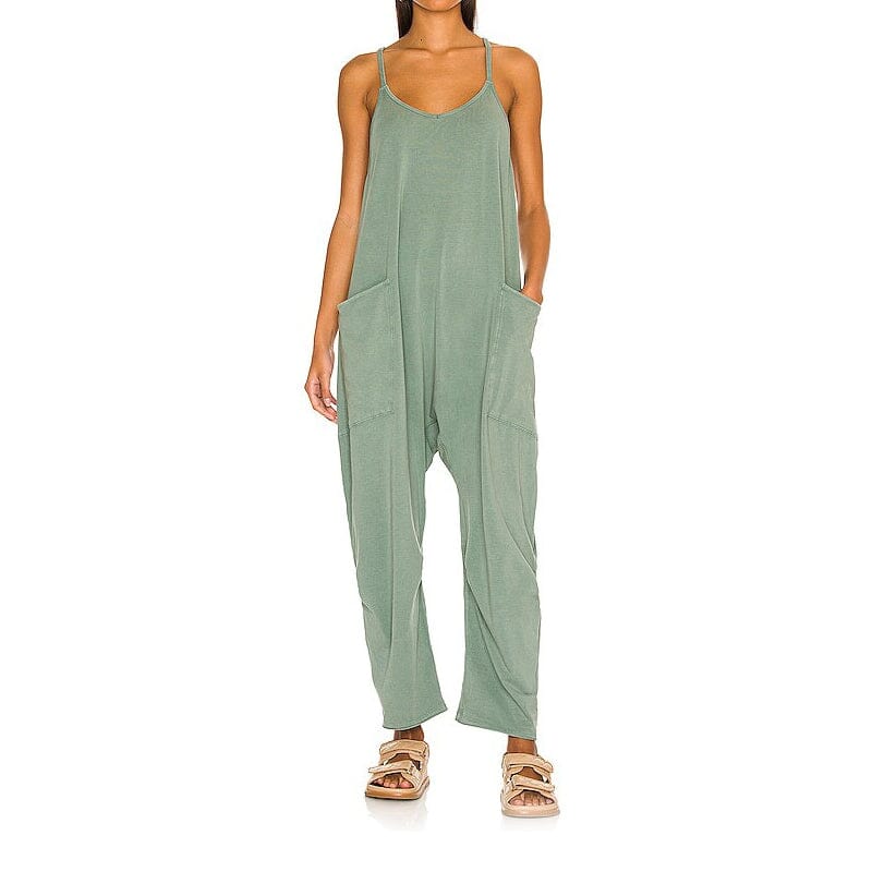 WW | Locker Weites Bein Ärmelloser Jumpsuit Für Damen