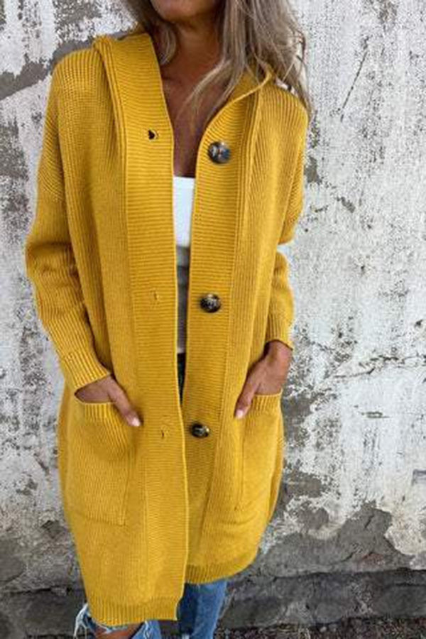 W&W Mode | Lässiger Herbst Strickcardigan mit Kapuze für Frauen