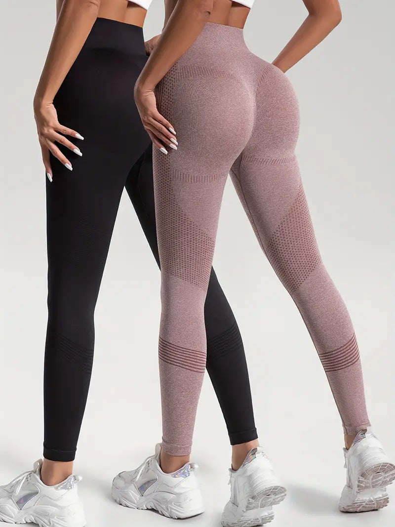 WW | 2 Stk. Sport Leggings für Yoga und Fitness Einfarbige Farbe mit Hohem Stretch.
