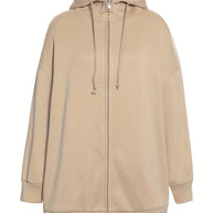WW | Comfort - Extrem bequemer langer Zip-Up-Plüsch-Hoodie mit Kapuze für Damen