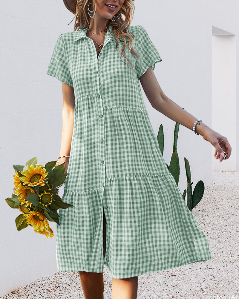 WW | Lässiges kariertes Hemdkleid