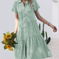 WW | Lässiges kariertes Hemdkleid