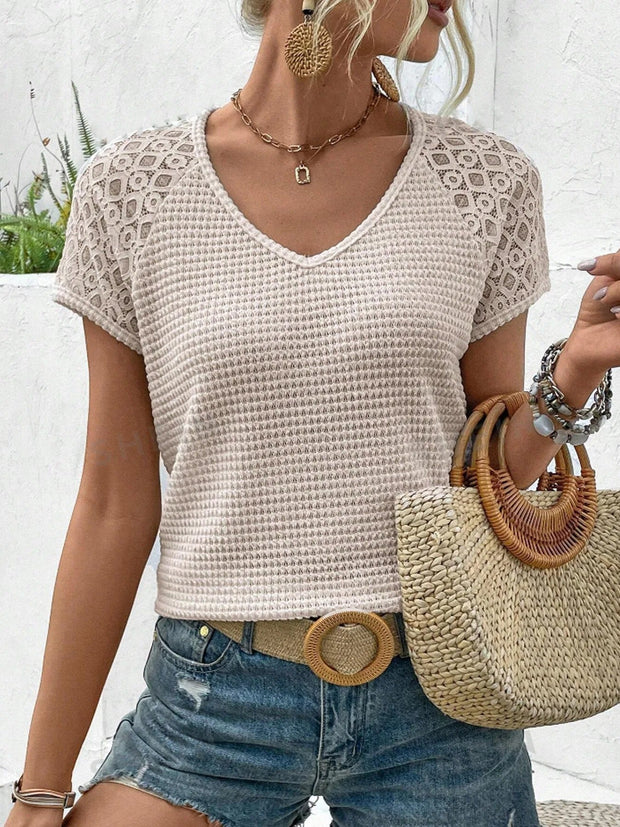WW | Stylisches T-shirt mit V-ausschnitt für Inen Schicken Look